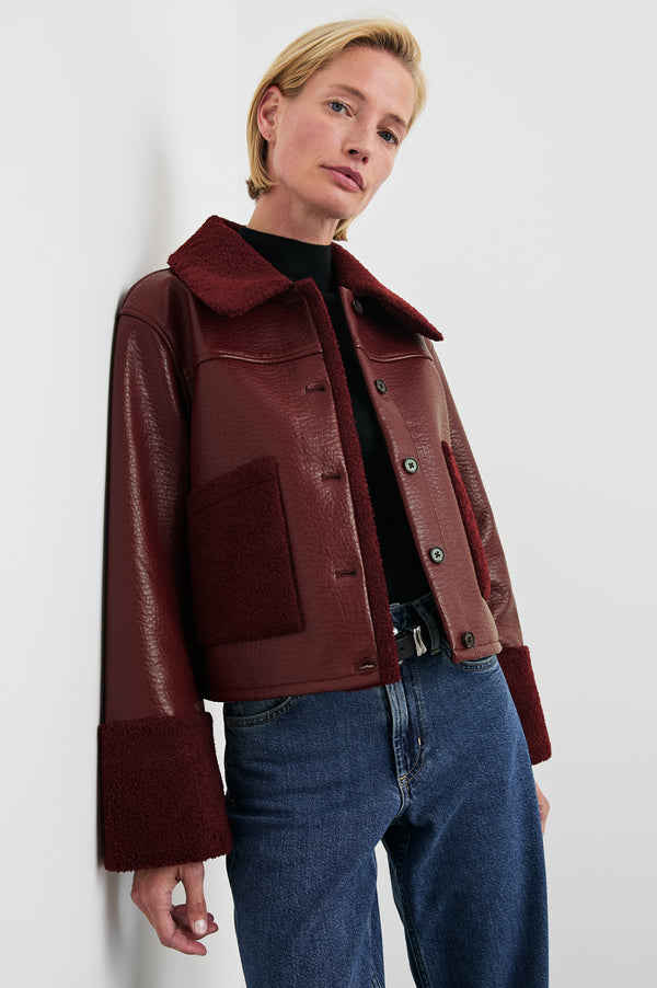 Rails Dria Jacket Maroon Shearling