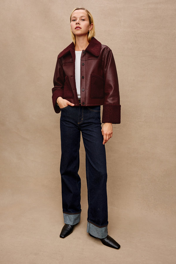 rails Dria jacket Maroon Shearling