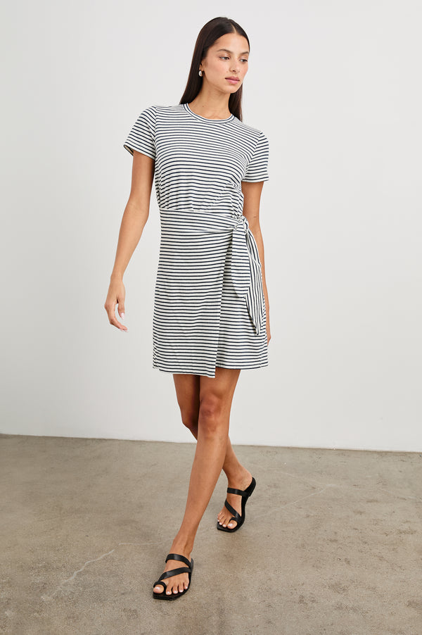 Rails Edie Dress Ivory Navy Micro Stripe
