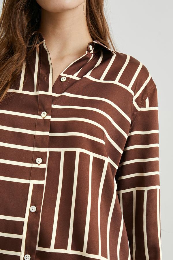 Rails Elias Shirt Brown Line Art
