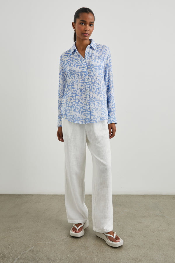 Rails Ellis Shirt Blue Diffused Cheetah
