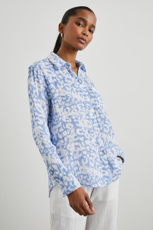 Rails Ellis Shirt Blue Diffused Cheetah