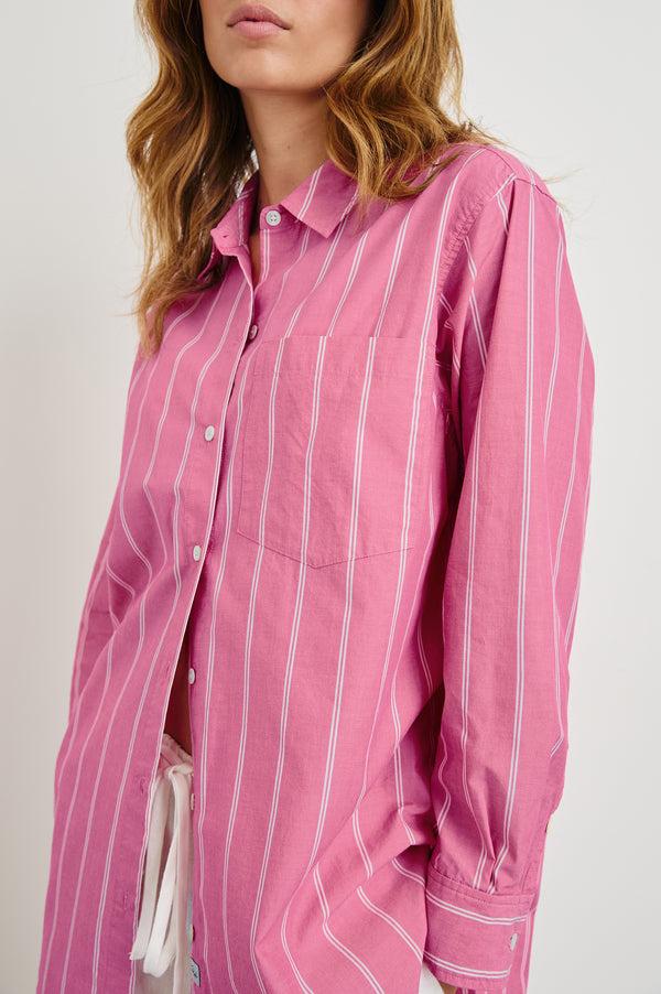 rails Elsa shirt Hibiscus White Stripe