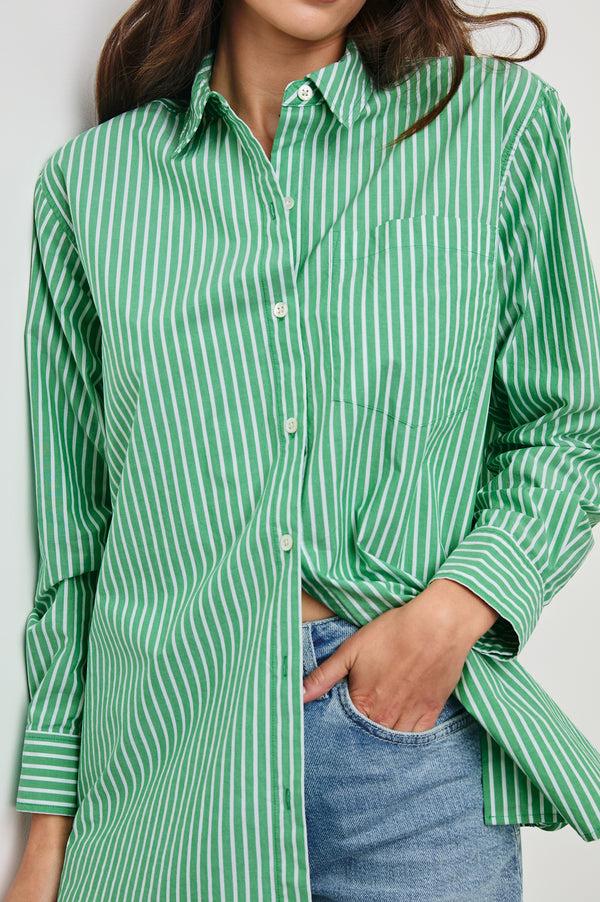 rails Elsa shirt Kelly White Stripe