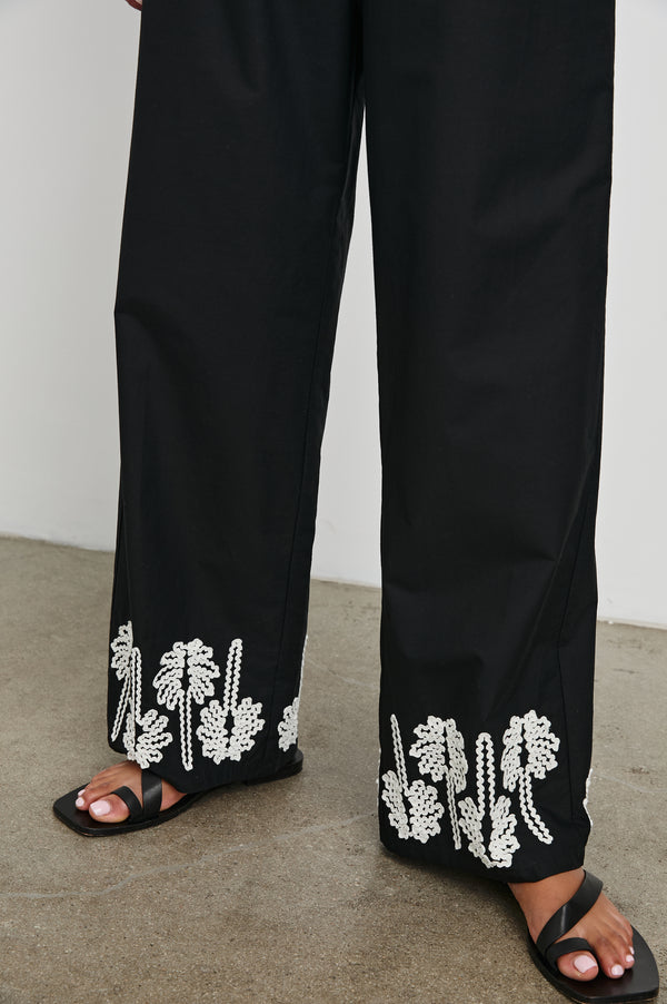 Rails Emmie Pant Black Ivory Palm Trees