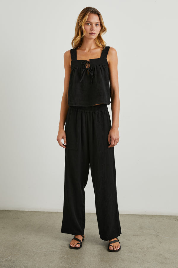 Rails Enya Top Black Gauze