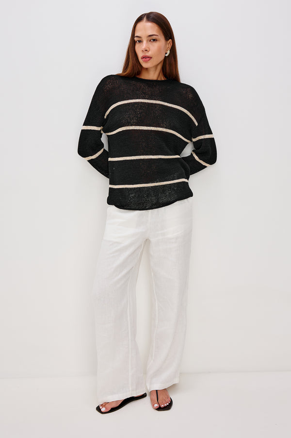 Rails Evangeline Sweater Black Linen Stripe