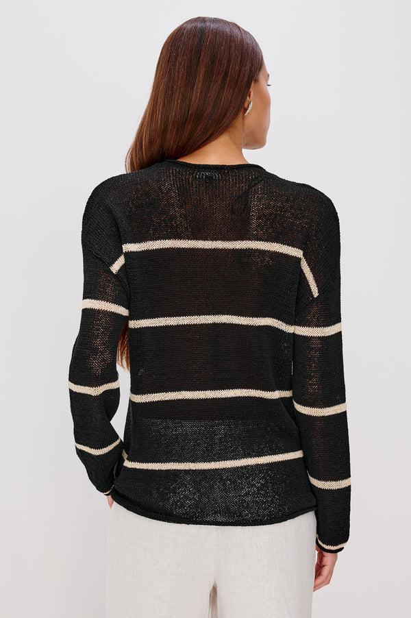 Rails Evangeline Sweater Black Linen Stripe