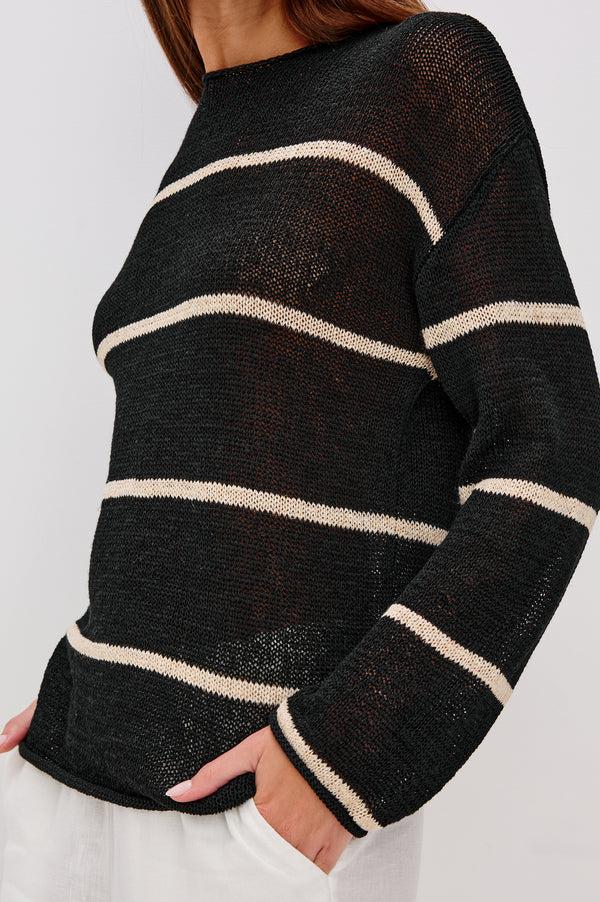 rails Evangeline sweater Black Linen Stripe