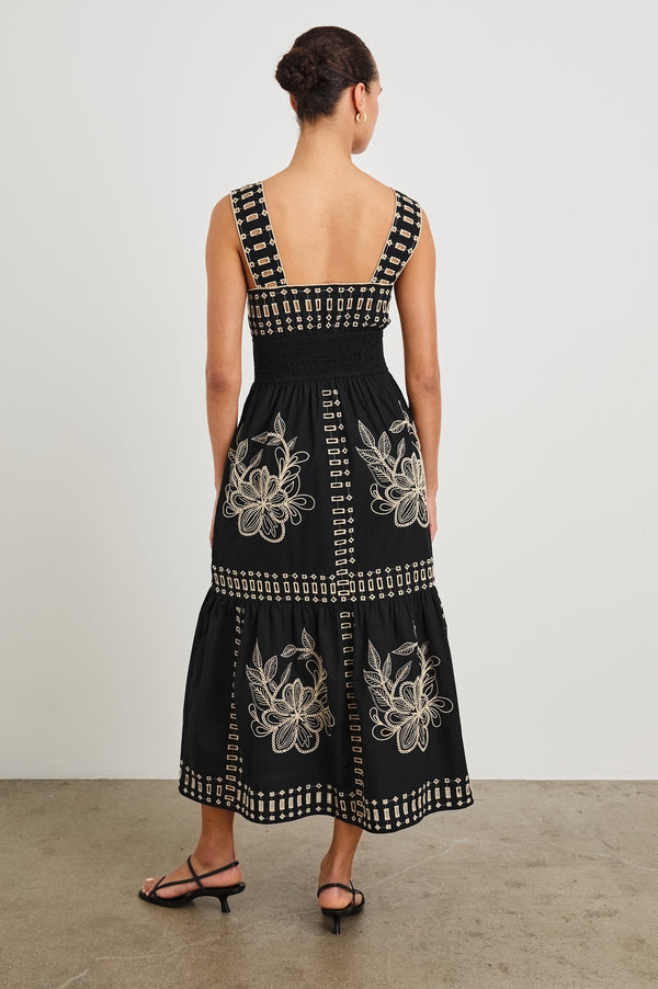 Rails Fawn Dress Black Tan Embroidery