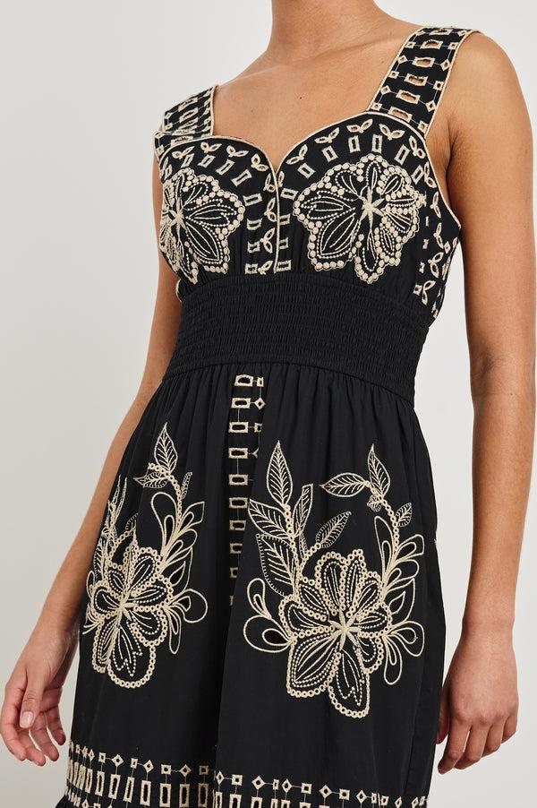 rails Fawn dress Black Tan Embroidery