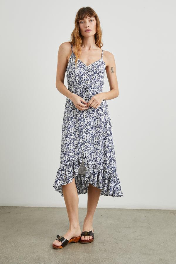 Rails Frida Dress Navy White Texture Floral