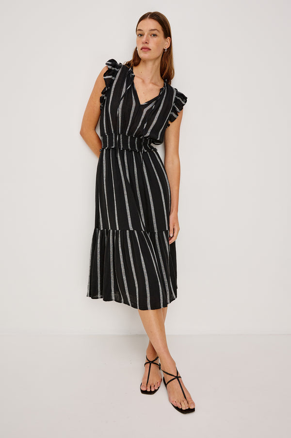 Rails Garden Dress Ash Leno Stripe