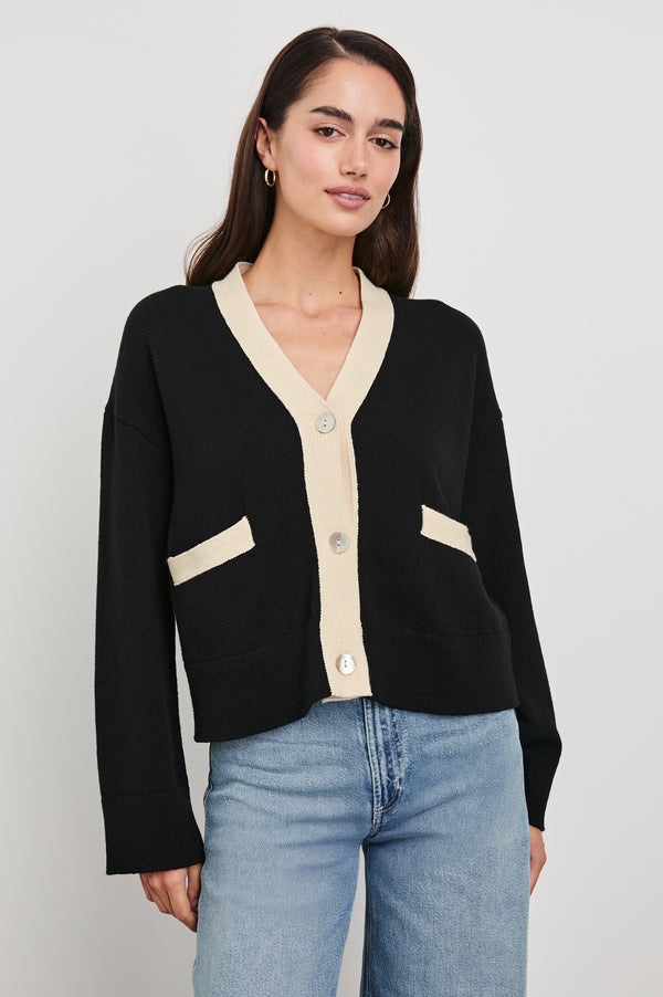 Rails Geneva Cardigan Black Ivory
