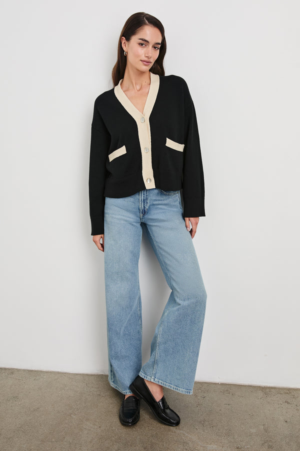 Rails Geneva Cardigan Black Ivory
