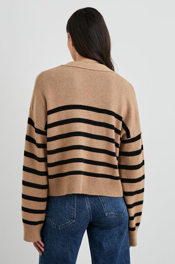 Rails Geneva Cardigan Camel Black Stripe