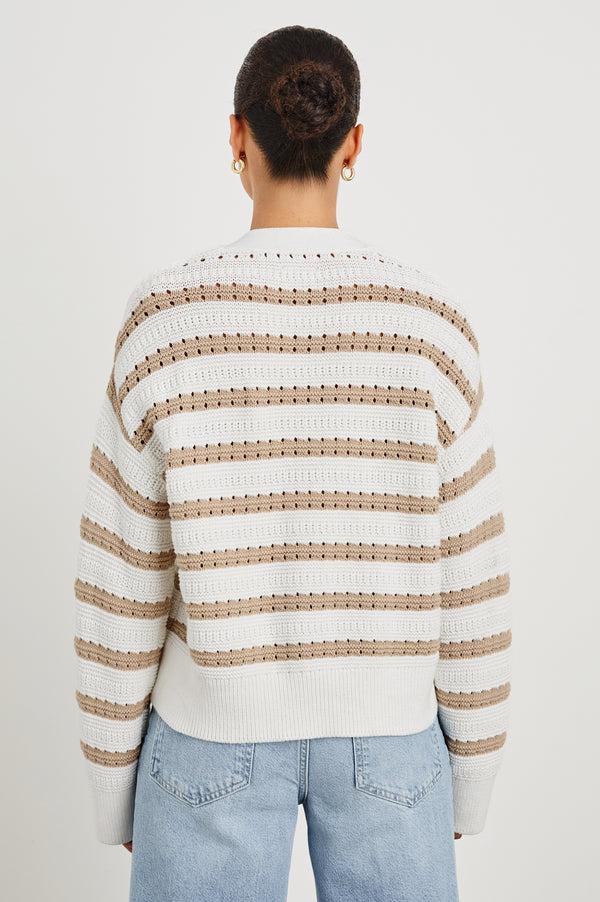 Rails Geneva Cardigan Ivory Oat Stripe