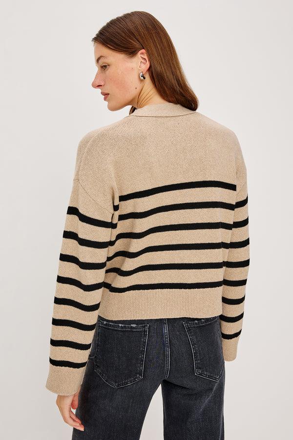 Rails Geneva Cardigan Oatmeal Black Stripe