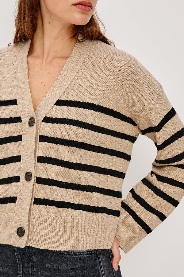 rails Geneva cardigan Oatmeal Black Stripe