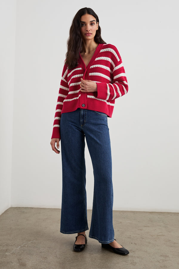 Rails Geneva Cardigan Pink Stripe