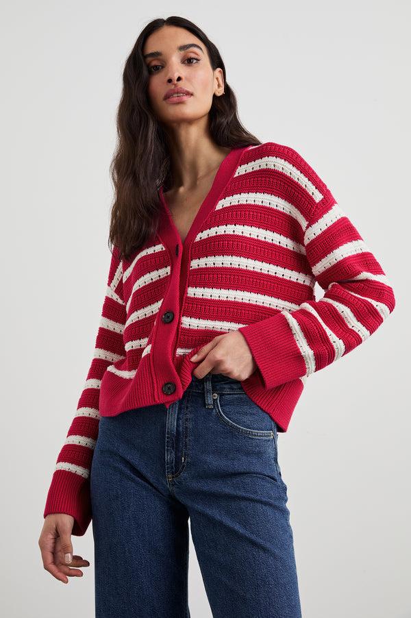 Rails Geneva Cardigan Pink Stripe