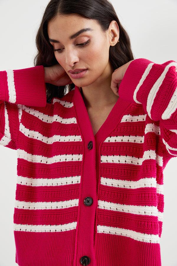 rails Geneva cardigan Pink Stripe
