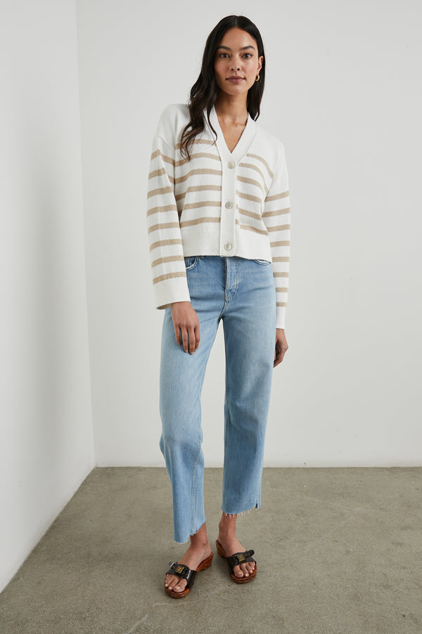Rails Geneva Cardigan Sand Stripe