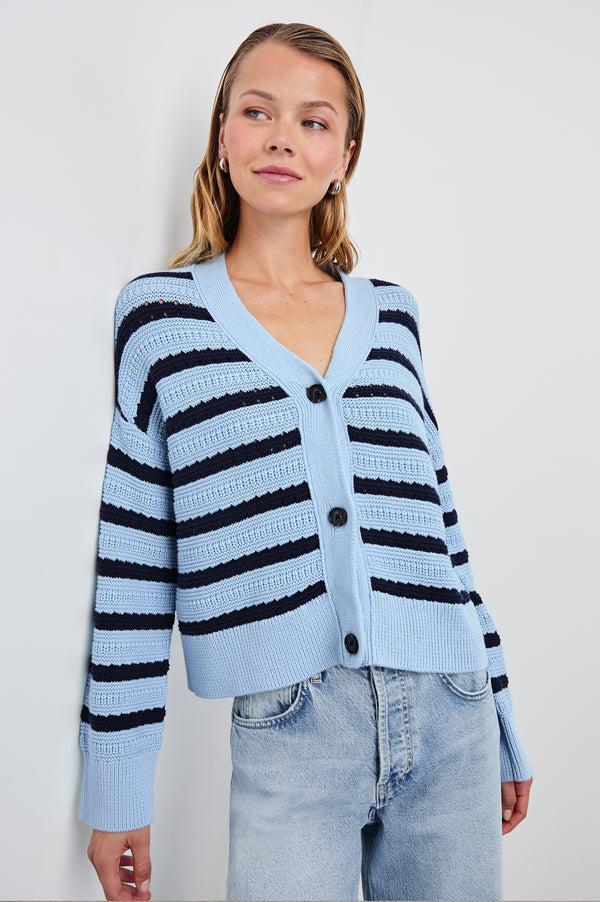 Rails Geneva Cardigan Sky Navy Stripe