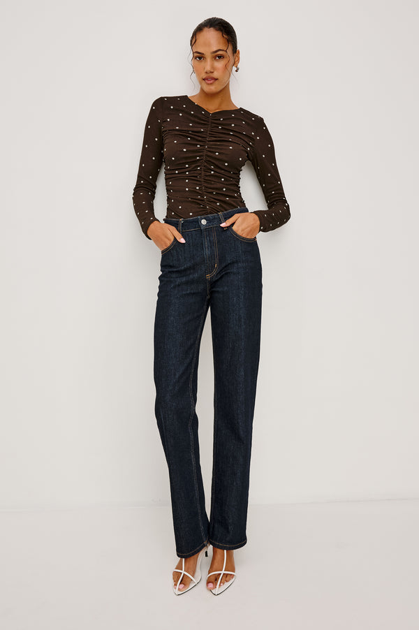 Rails Georgina Top Cocoa Polka Dots