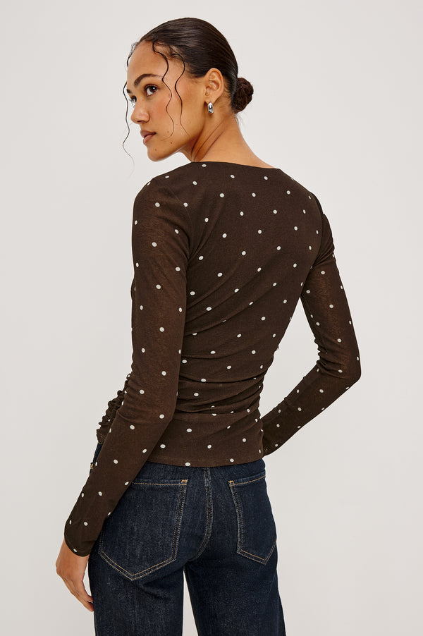 Rails Georgina Top Cocoa Polka Dots