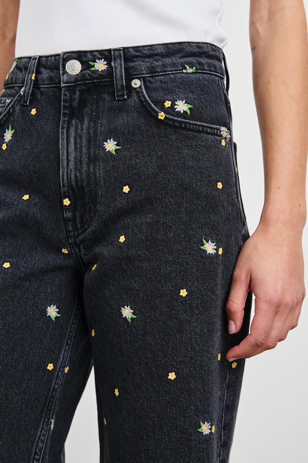 rails Getty crop wide leg Ash Black Floral