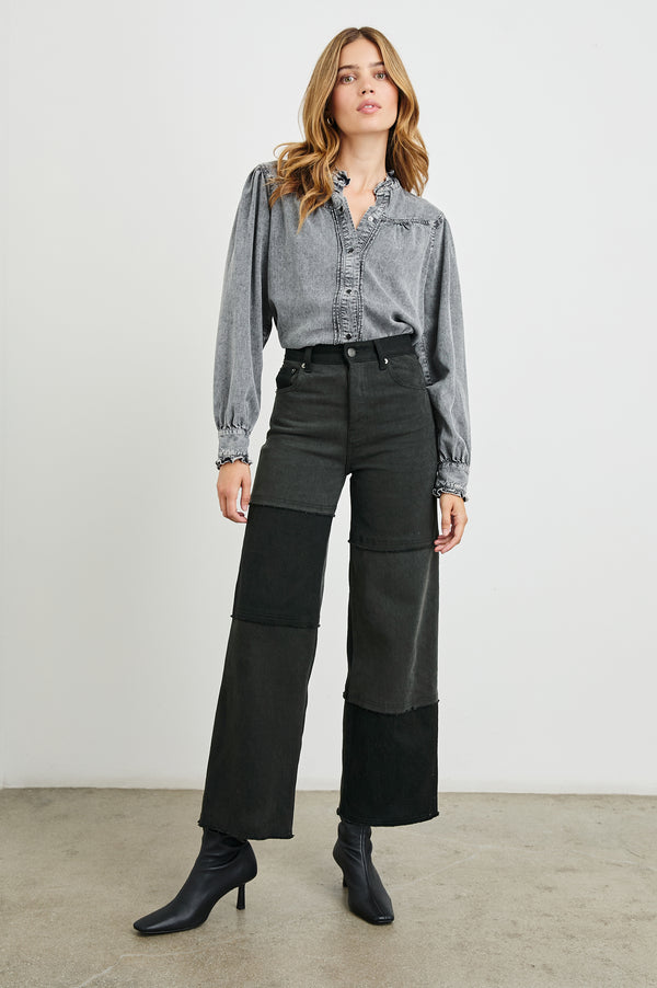 Rails Getty Crop Wide Leg Black Patchwork