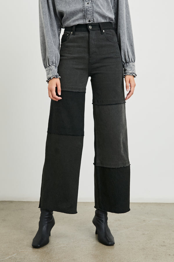 Rails Getty Crop Wide Leg Black Patchwork