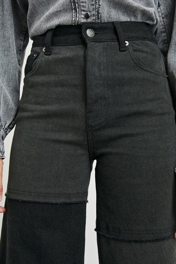 rails Getty crop wide leg Black Patchwork