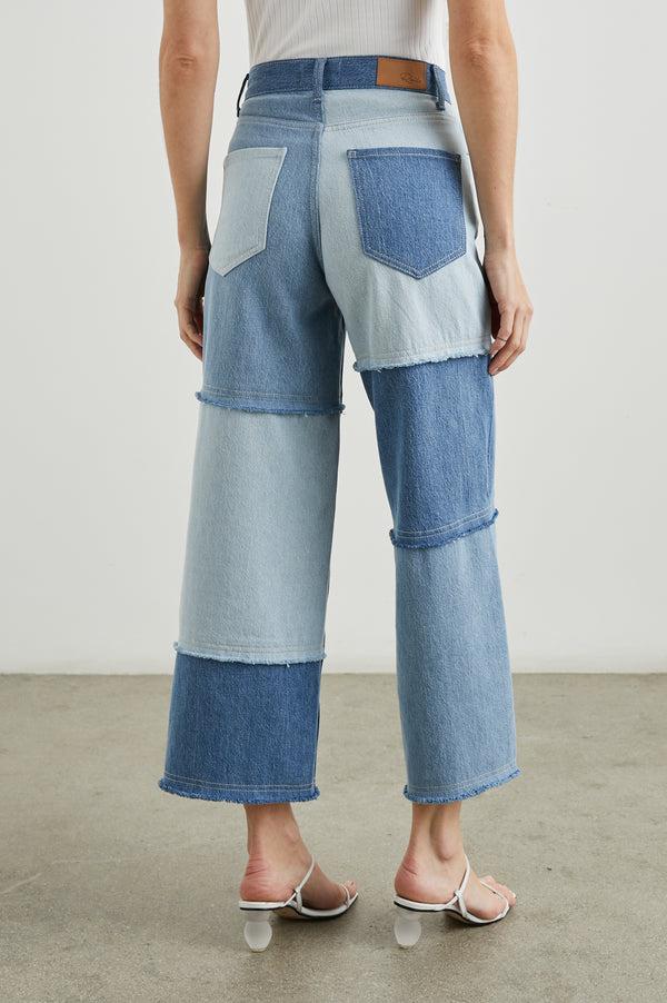 Rails Getty Crop Wide Leg Light Indigo Patchwork