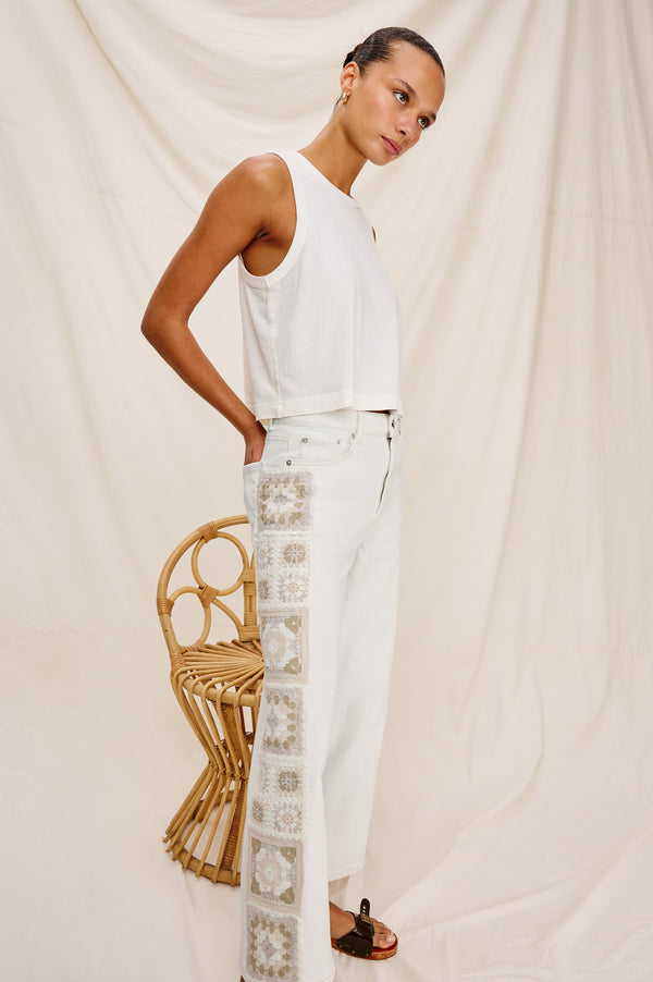 Rails Getty Crop Wide Leg Vintage Ecru Crochet