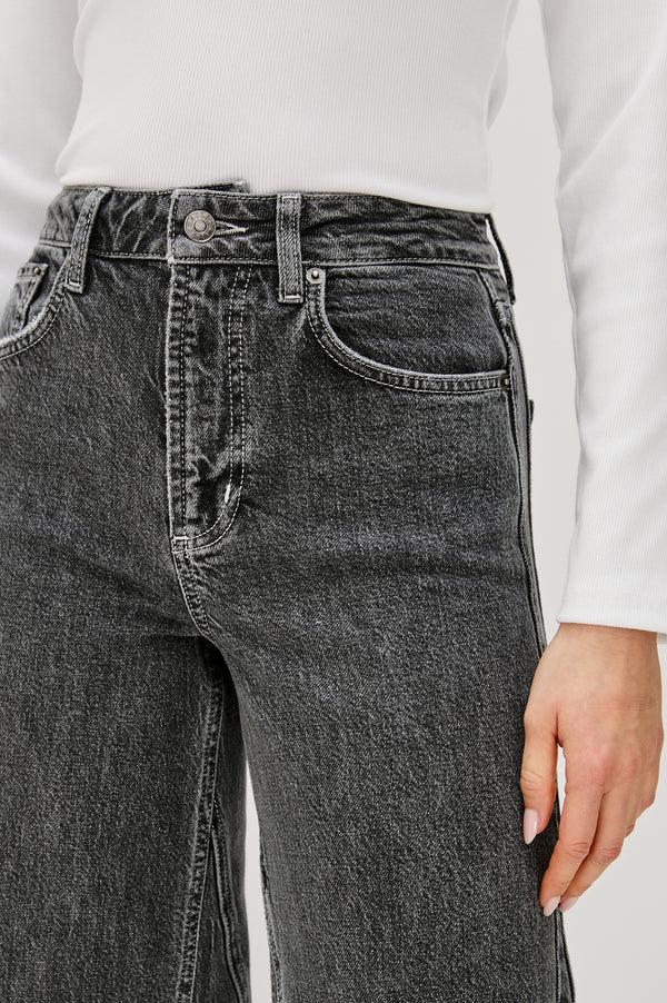 Rails Getty Twist Seam Wide Leg Washed Charcoal