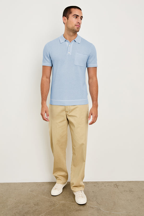 rails Hardy polo shirt Light Blue Melange