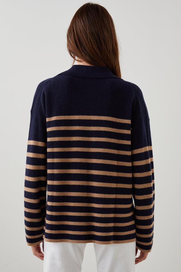 Rails Harris Sweater Camel Navy Stripe