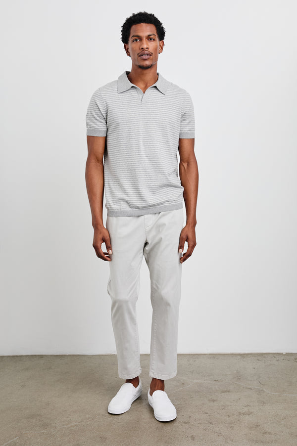 Rails Hayden Polo Shirt Heather Grey Stripe