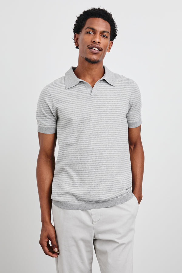 Rails Hayden Polo Shirt Heather Grey Stripe