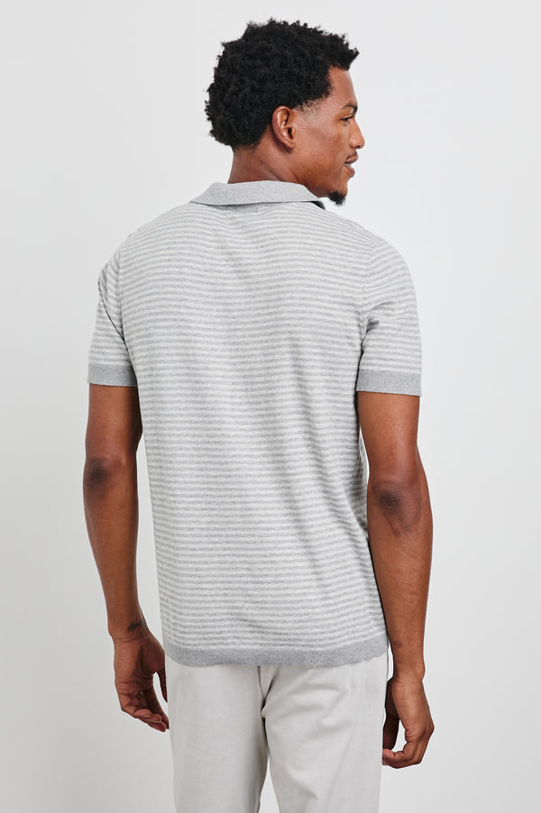 Rails Hayden Polo Shirt Heather Grey Stripe