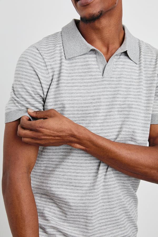 rails Hayden polo shirt Heather Grey Stripe