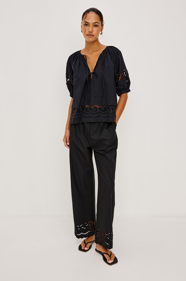 Rails Henrik Pant Black Embroidery