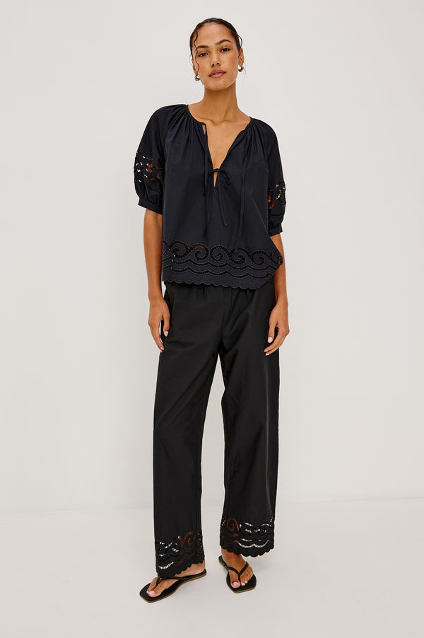 Rails Henrik Pant Black Embroidery