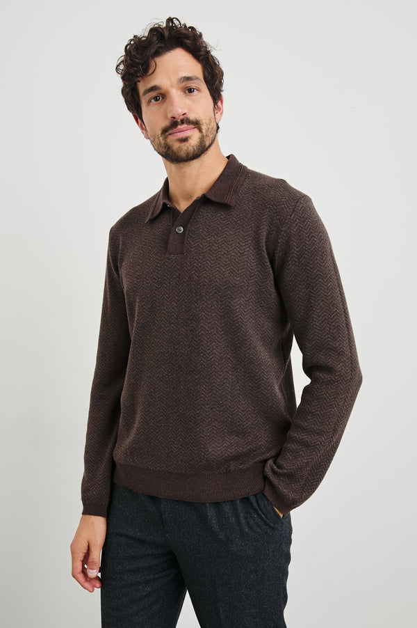 Rails Herrington Sweater Brown Herringbone Melange