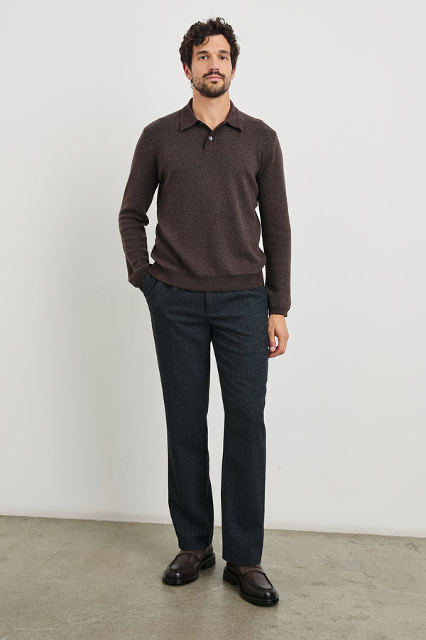Rails Herrington Sweater Brown Herringbone Melange