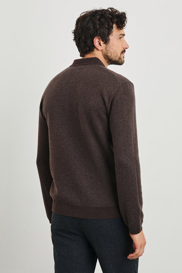 Rails Herrington Sweater Brown Herringbone Melange