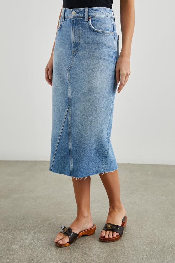 Rails Highland Skirt Baja Blue Raw Hem