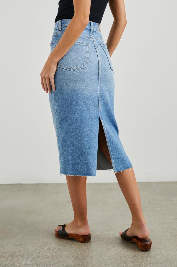 Rails Highland Skirt Baja Blue Raw Hem